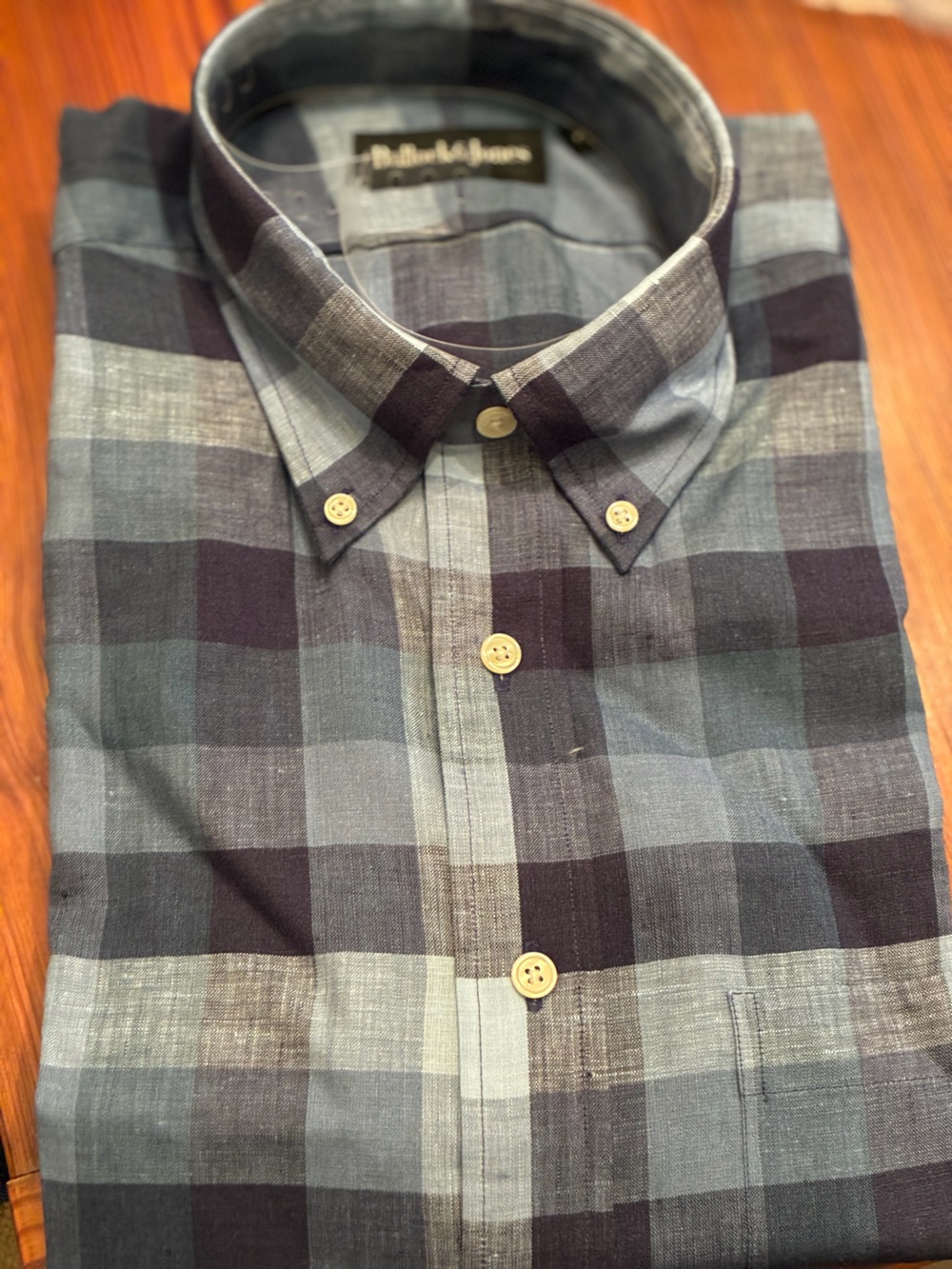 Black & Blue Plaid Button-Down Shirt by Brooks Brothers